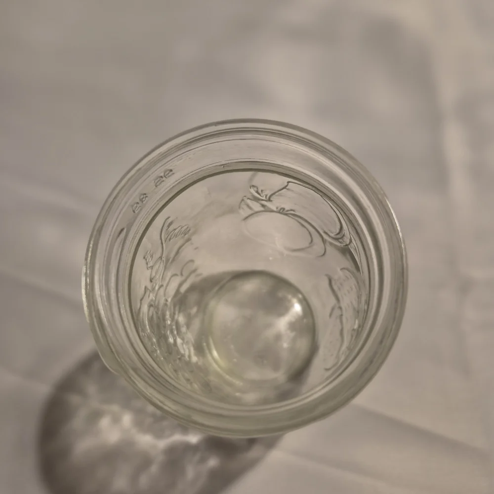 Glass Mason Jar with Bubble Design